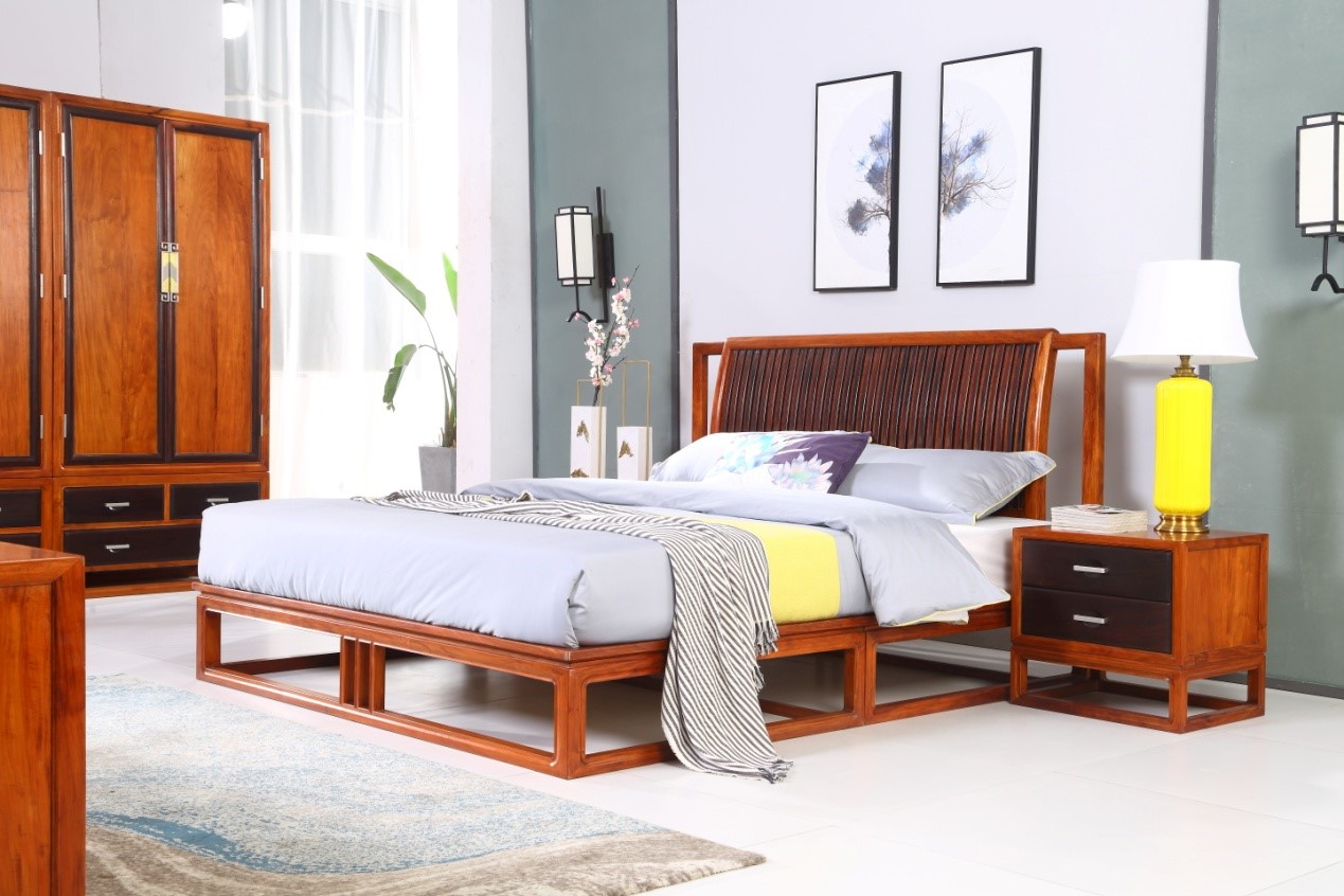 红木中式床，中式床图片，中式床定制，中式床图片大全新款